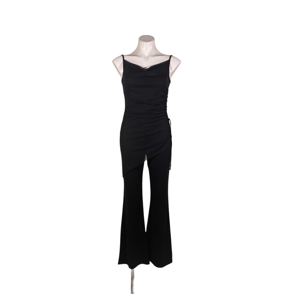 Vintage Asymmetrical Top Flared Bottom Jumpsuit